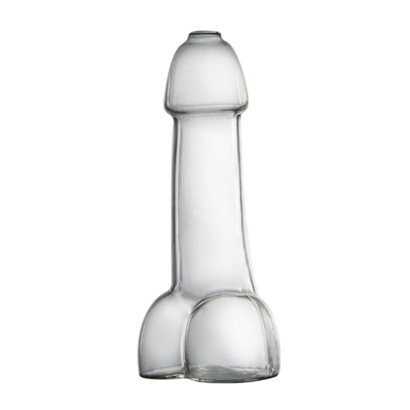 Botella de cristal con forma de pene